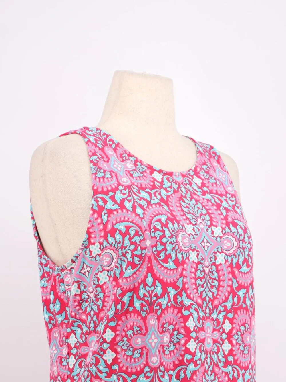TALBOTS Effortless Jersey Medallion Open Back Dress Pink Size L - Picture 3 of 8
